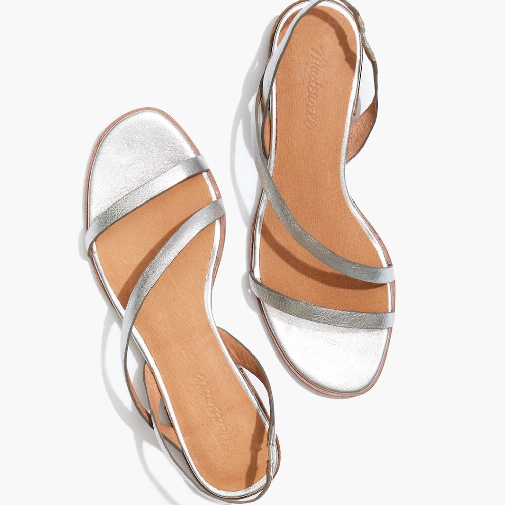 Madewell The Heidi Slingback Sandal in Metallic 10